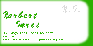 norbert imrei business card